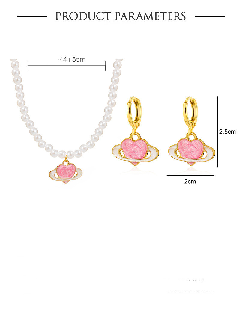 Fashion Heart Shape Imitation Pearl Alloy Womenu0027S Earrings Necklace