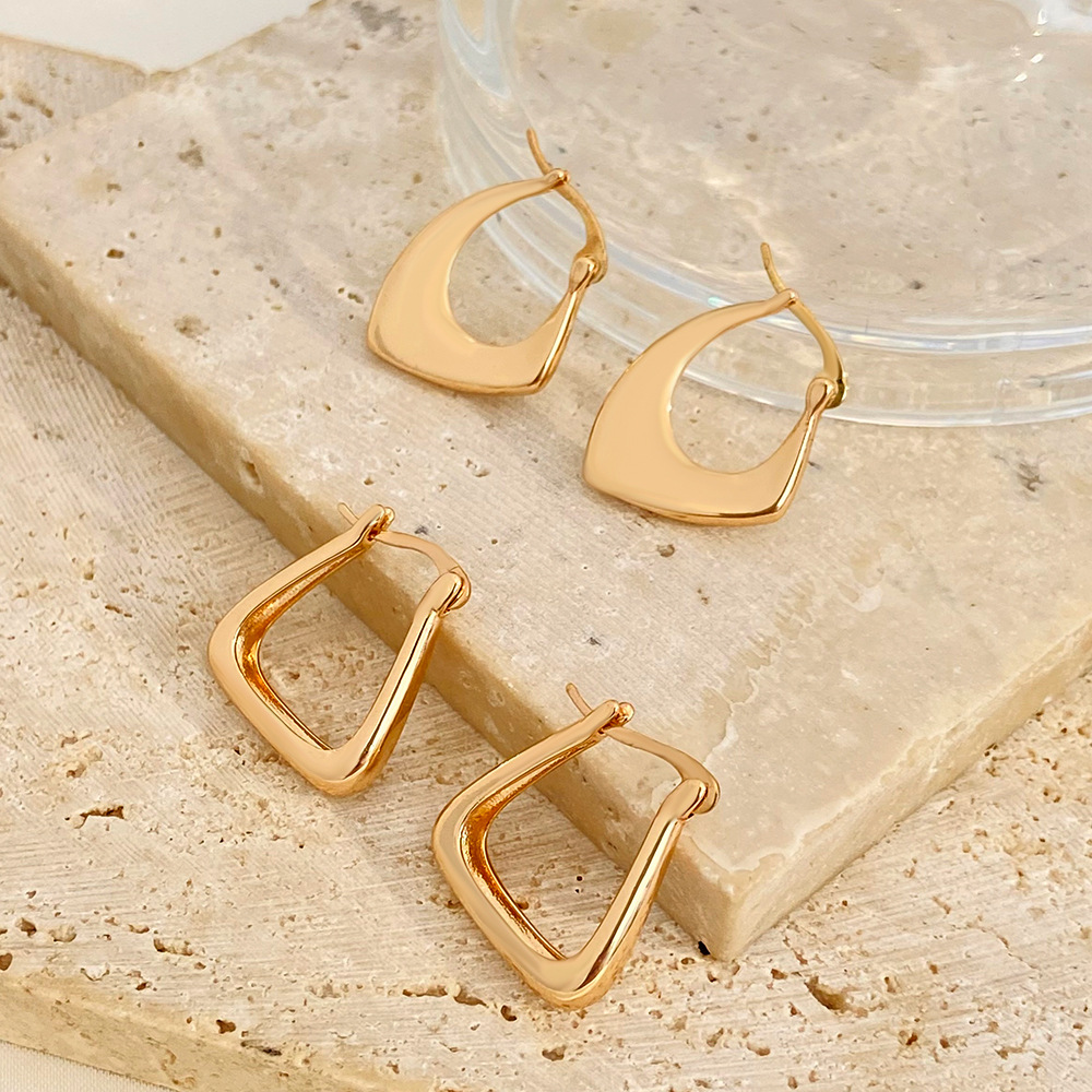 Simple Style Square Copper Earrings 1 Pair