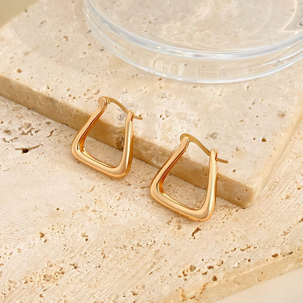Simple Style Square Copper Earrings 1 Pair