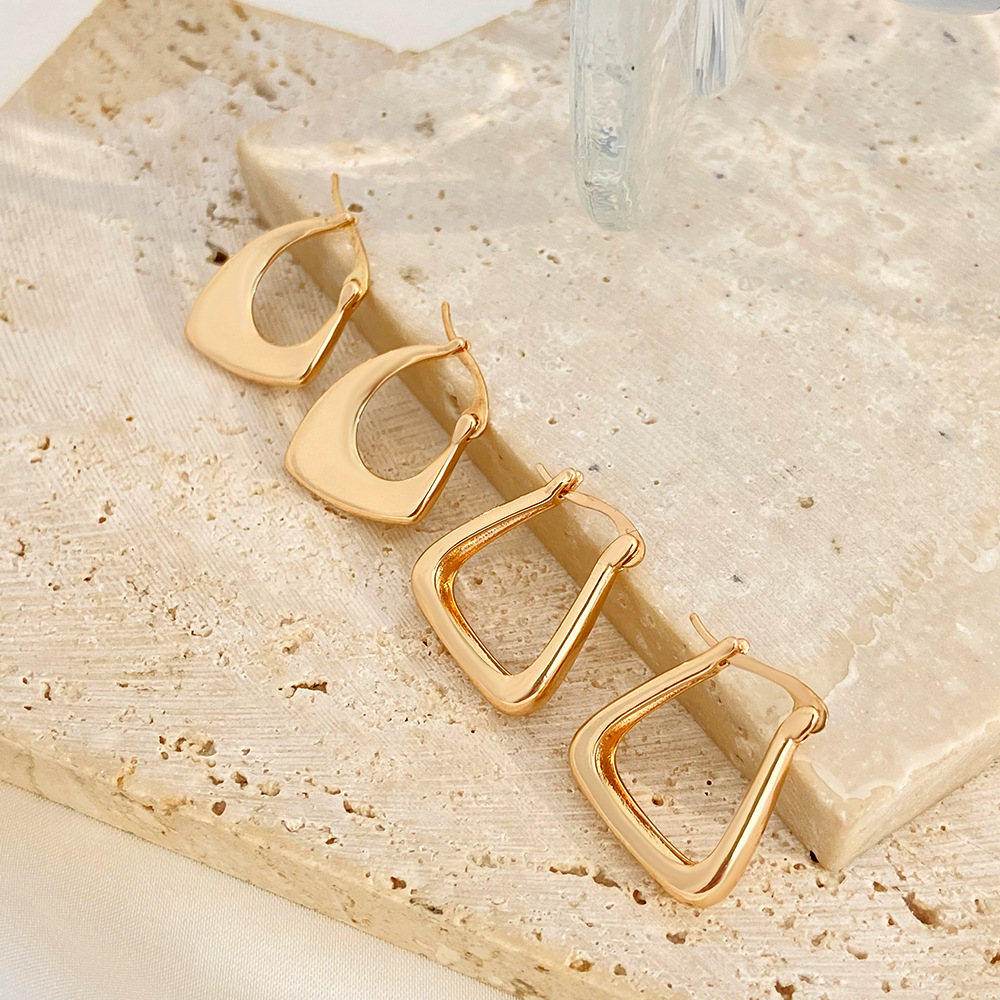 Simple Style Square Copper Earrings 1 Pair