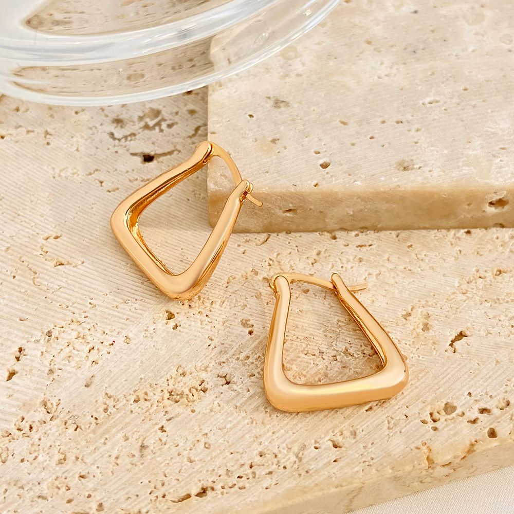 Simple Style Square Copper Earrings 1 Pair