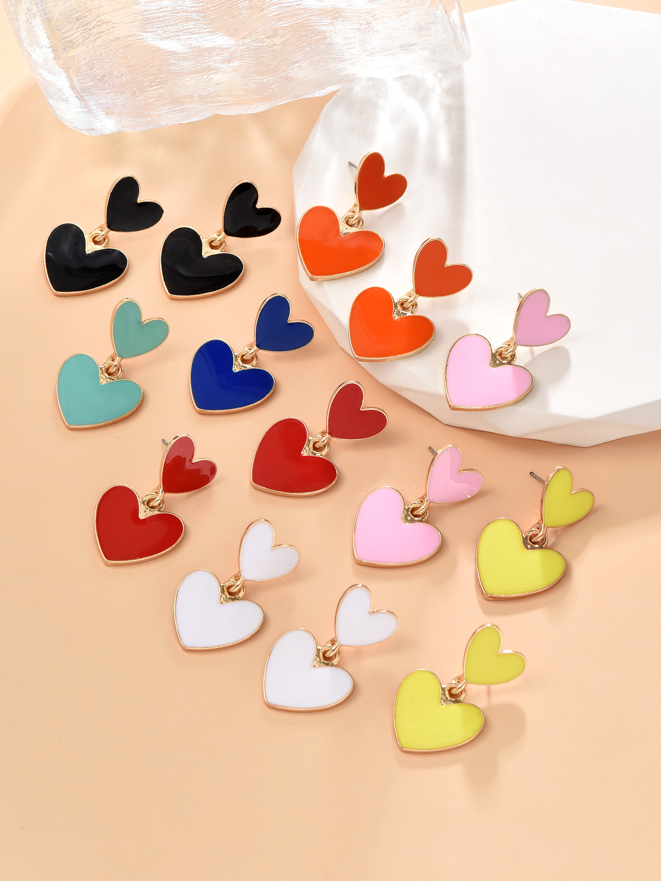 Fashion Heart Shape Alloy Womenu0027S Drop Earrings 1 Pair