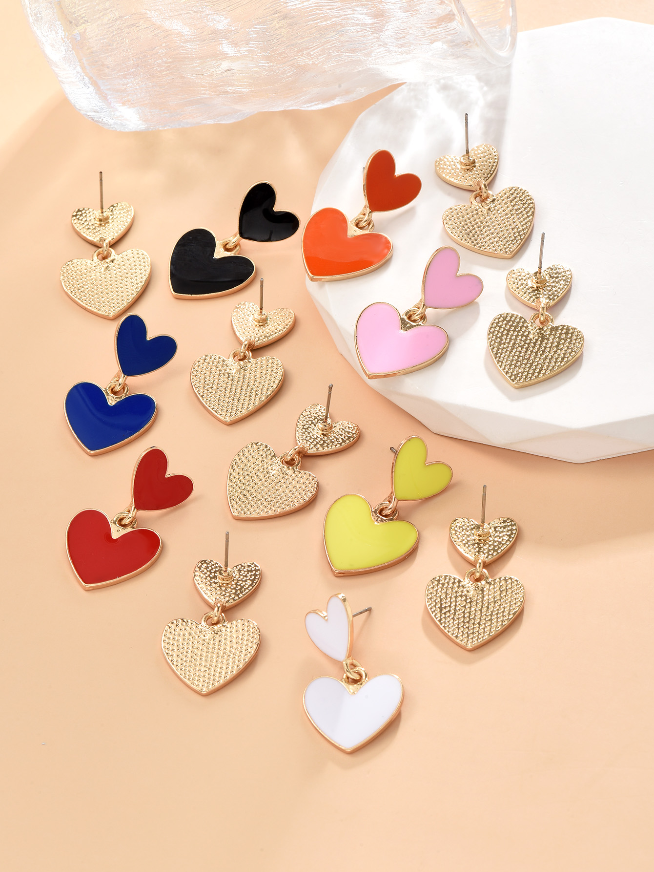 Fashion Heart Shape Alloy Womenu0027S Drop Earrings 1 Pair