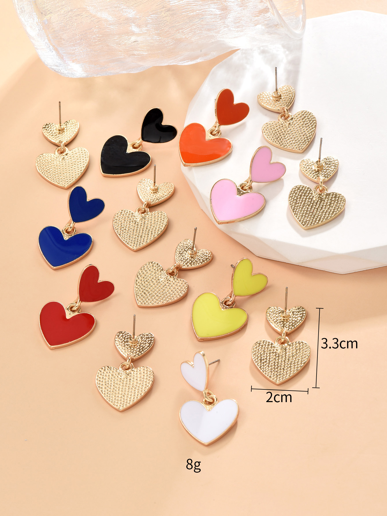 Fashion Heart Shape Alloy Womenu0027S Drop Earrings 1 Pair