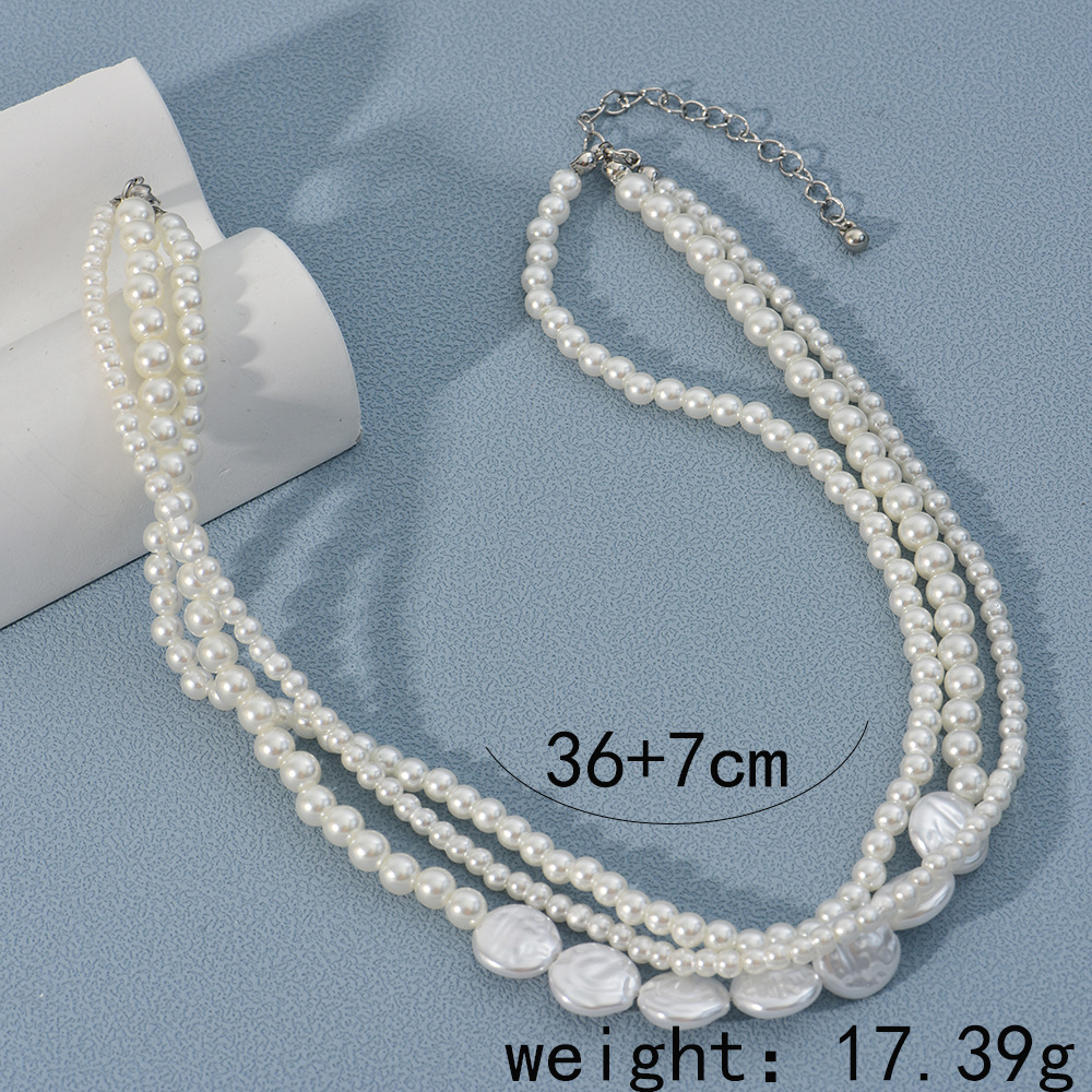 Fashion Heart Shape Imitation Pearl Beaded Womenu0027S Layered Necklaces 1 Piece