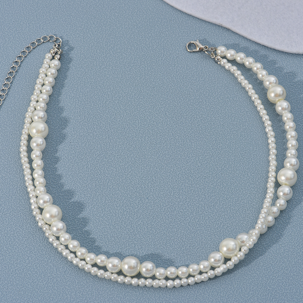 Fashion Heart Shape Imitation Pearl Beaded Womenu0027S Layered Necklaces 1 Piece