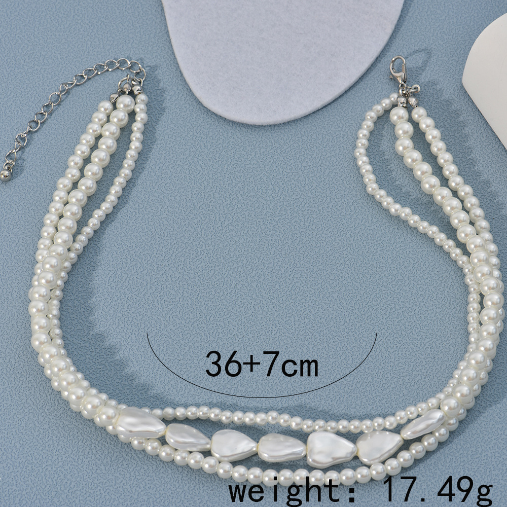 Fashion Heart Shape Imitation Pearl Beaded Womenu0027S Layered Necklaces 1 Piece