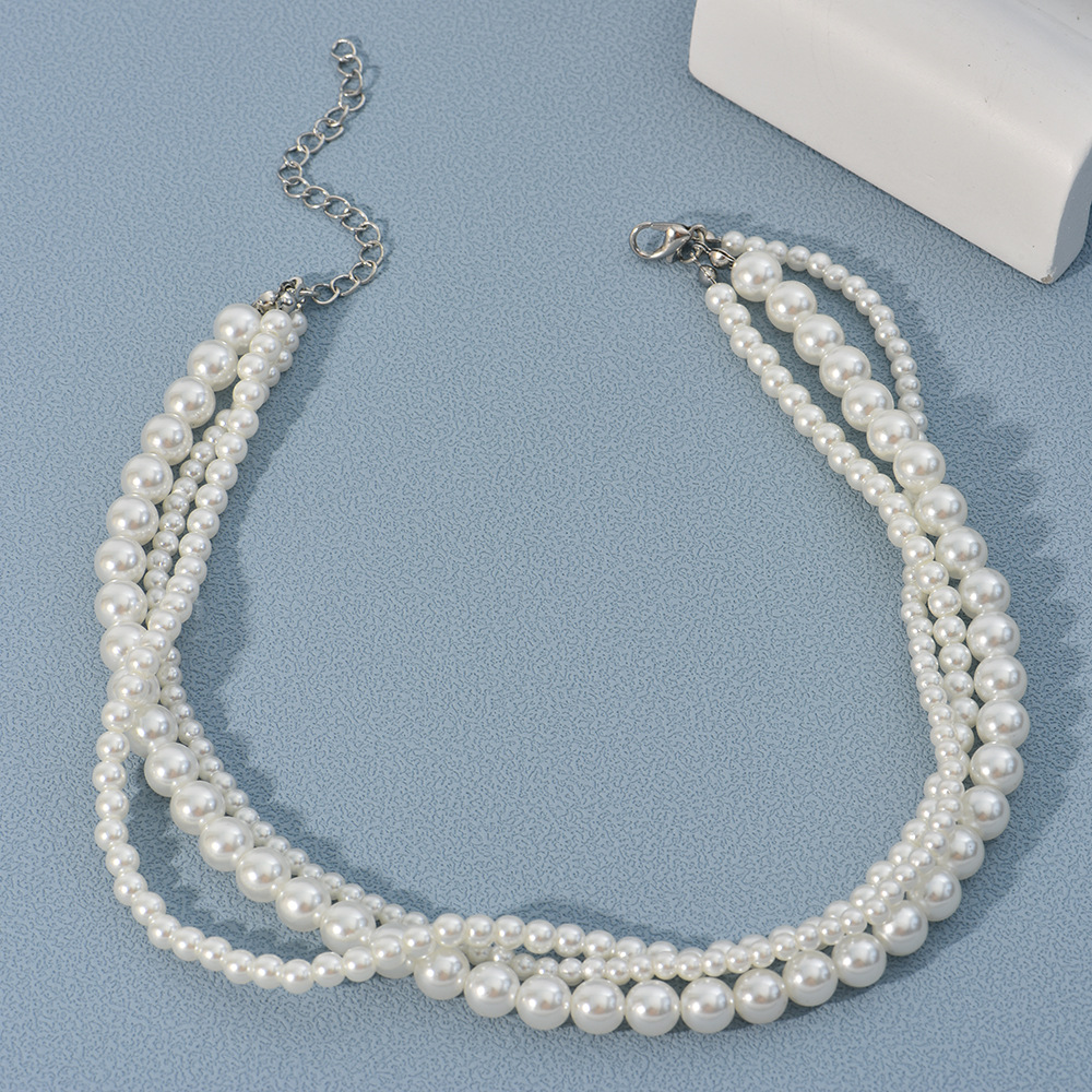 Fashion Heart Shape Imitation Pearl Beaded Womenu0027S Layered Necklaces 1 Piece