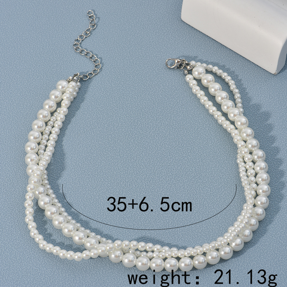 Fashion Heart Shape Imitation Pearl Beaded Womenu0027S Layered Necklaces 1 Piece