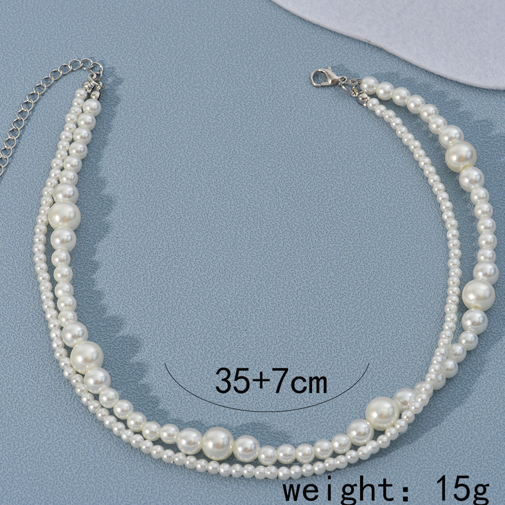 Fashion Heart Shape Imitation Pearl Beaded Womenu0027S Layered Necklaces 1 Piece