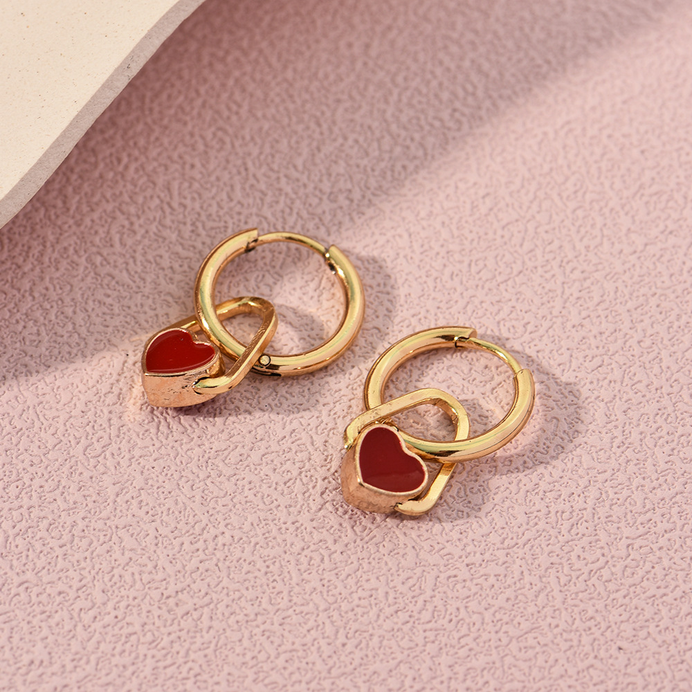 Fashion Heart Shape Alloy Heart Womenu0027S Dangling Earrings 1 Pair