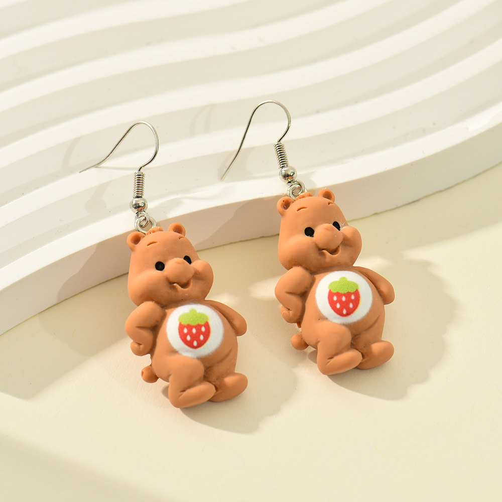 Fashion Bear Alloy Resin Bear Womenu0027S Drop Earrings 1 Pair