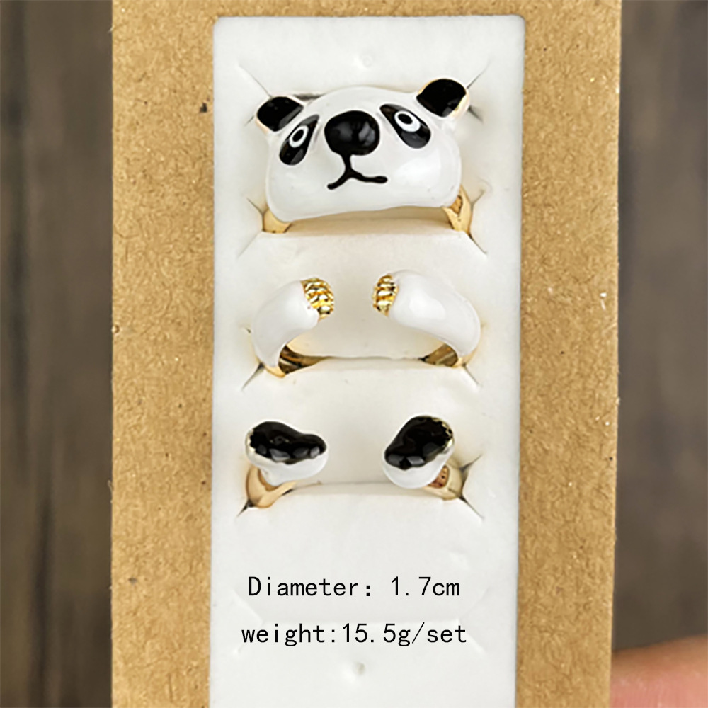 Fashion Panda Alloy Plating Womenu0027S Rings 1 Set