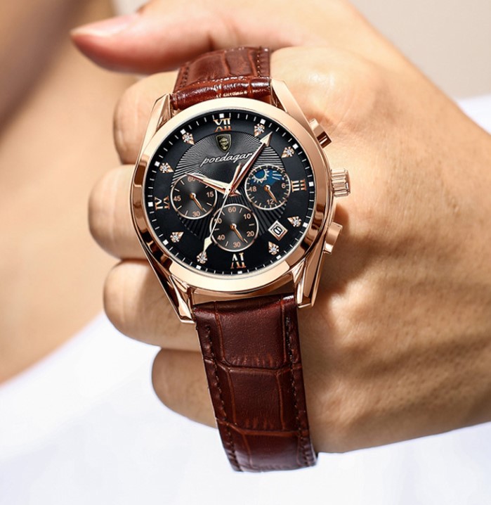 Casual Round Concealed Buckle Quartz Menu0027s Watches