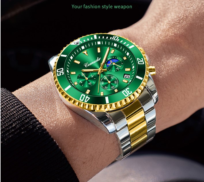 Business Round Jewelry Buckle Quartz Menu0027s Watches