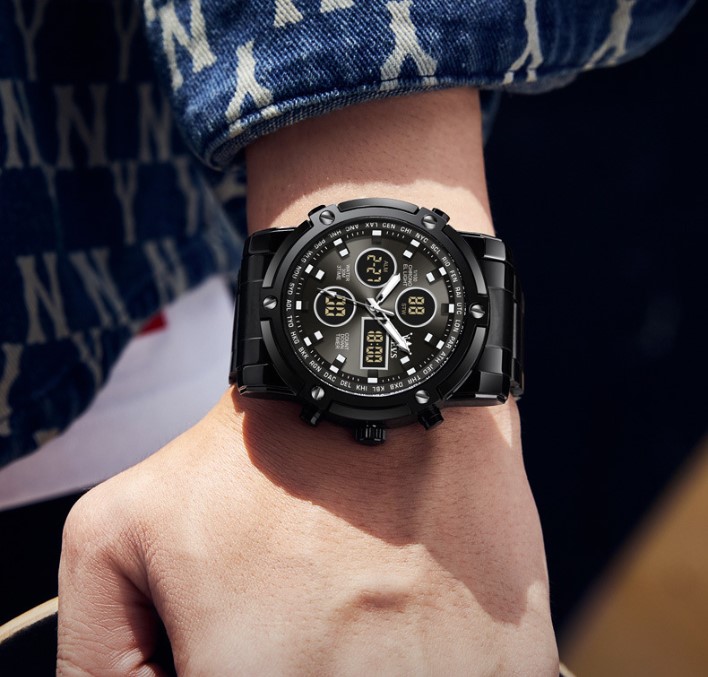 Fashion Solid Color Butterfly Double Snap Electronic Menu0027s Watches