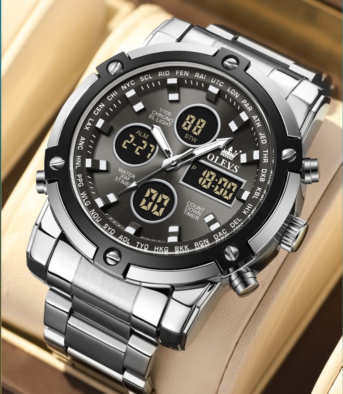 Fashion Solid Color Butterfly Double Snap Electronic Menu0027s Watches