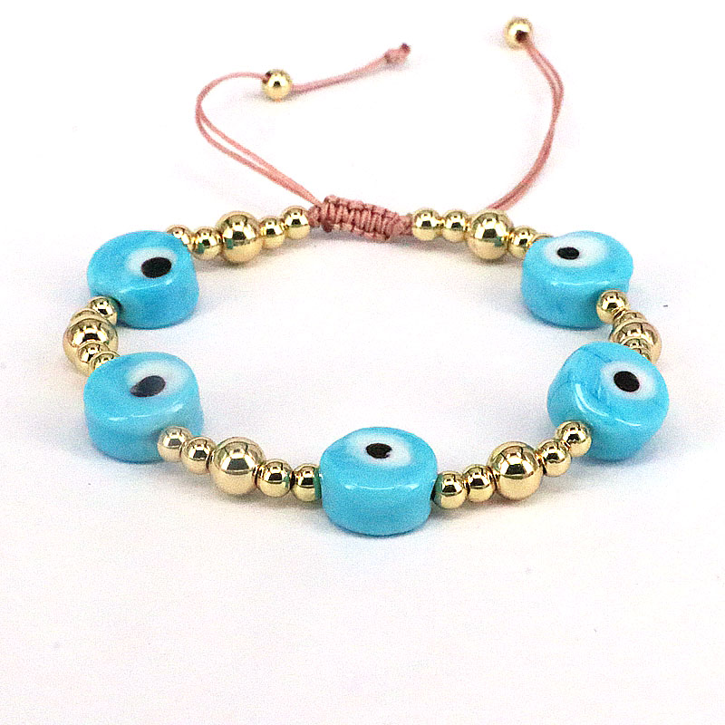 Ethnic Style Round Eye glass rope Copper Beaded Plating Womenu0027S Bracelets 1 Piece