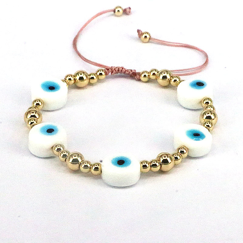 Ethnic Style Round Eye glass rope Copper Beaded Plating Womenu0027S Bracelets 1 Piece