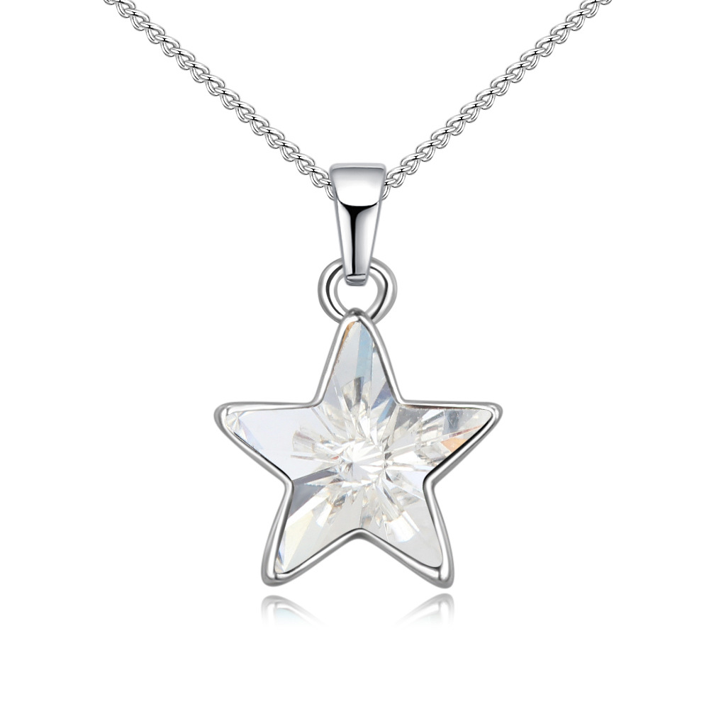 Simple Style Star Alloy Inlay Rhinestones Womenu0027S Pendant Necklace 1 Piece