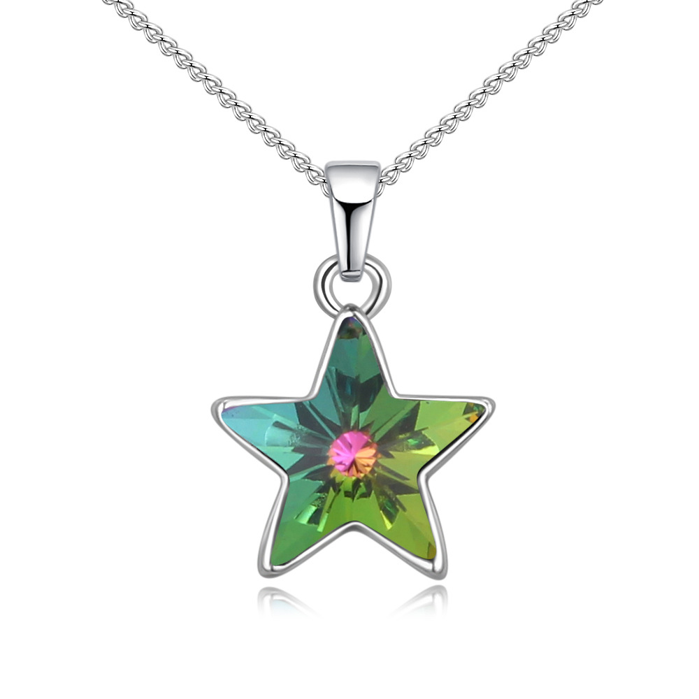 Simple Style Star Alloy Inlay Rhinestones Womenu0027S Pendant Necklace 1 Piece