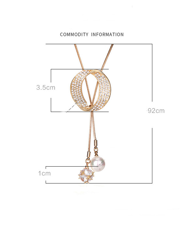 Fashion Tassel Alloy Inlay Artificial Pearls Rhinestones Womenu0027S Necklace 1 Piece