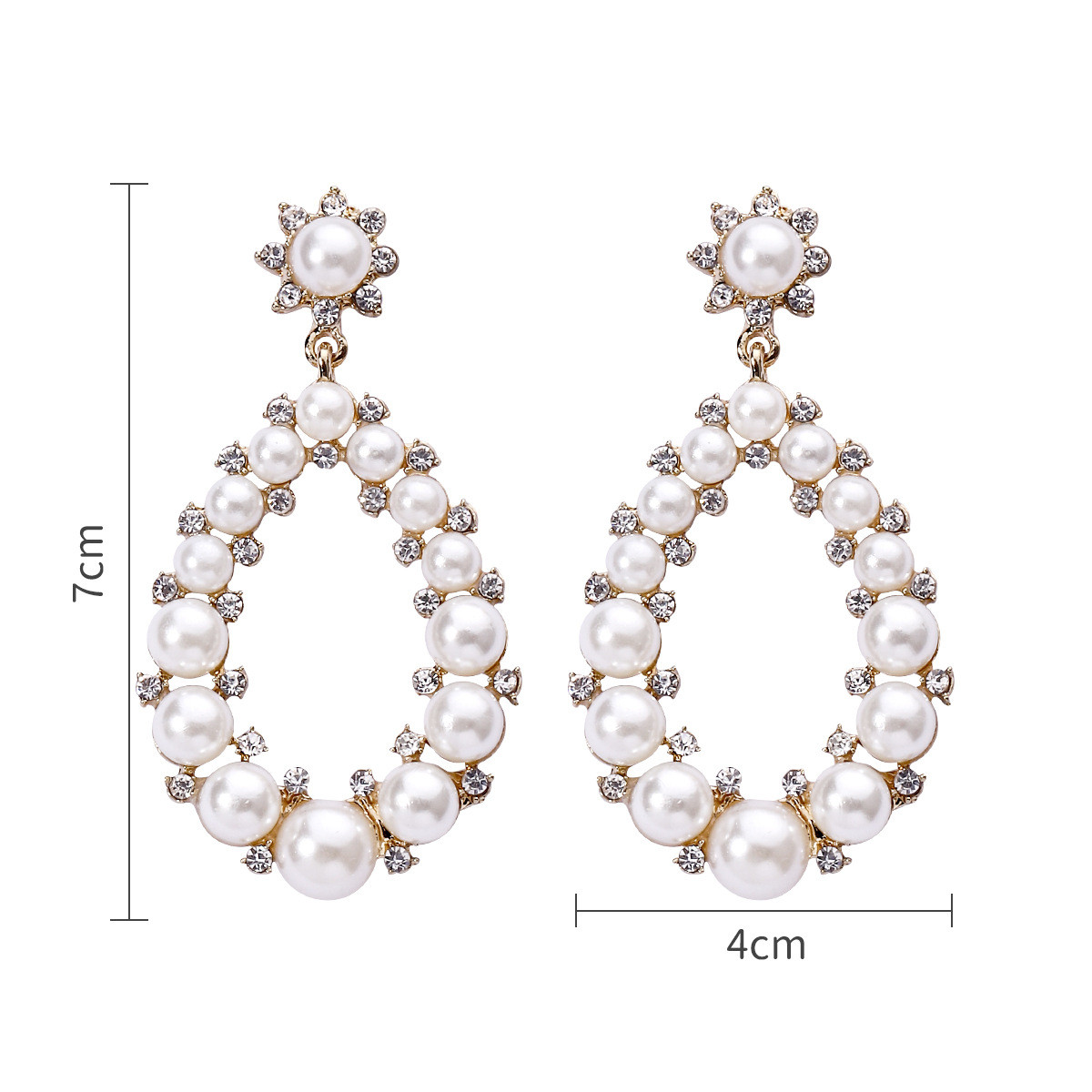 Baroque Style Water Droplets Imitation Pearl Alloy Rhinestone Womenu0027S Drop Earrings 1 Pair