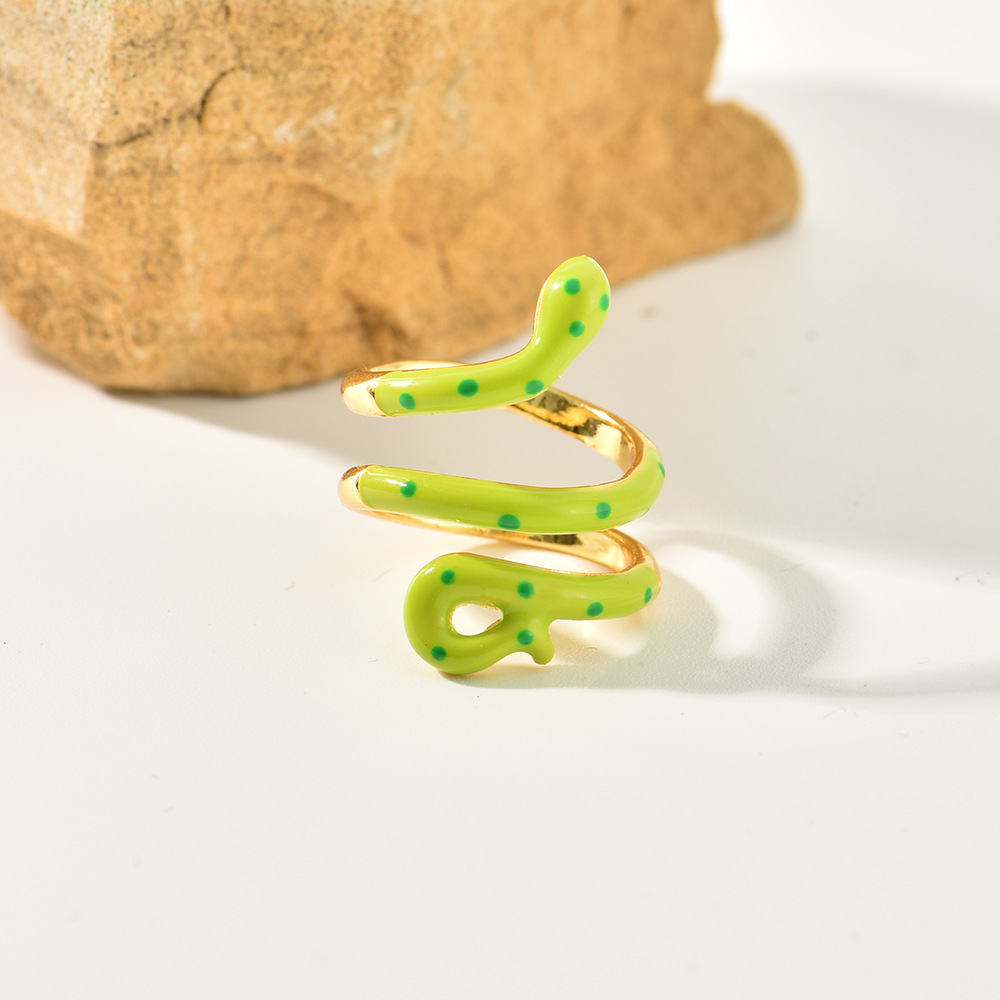 Simple Style Snake Alloy Enamel Womenu0027S Open Ring 1 Piece