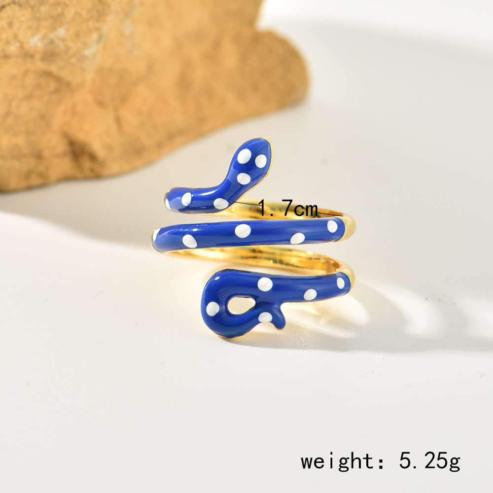 Simple Style Snake Alloy Enamel Womenu0027S Open Ring 1 Piece