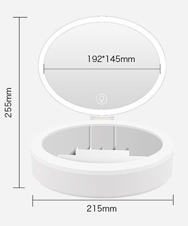 Led Make-up Mirror Desktop Girlsu0027 Dormitory Storage Box with Lights Dressing Mirror