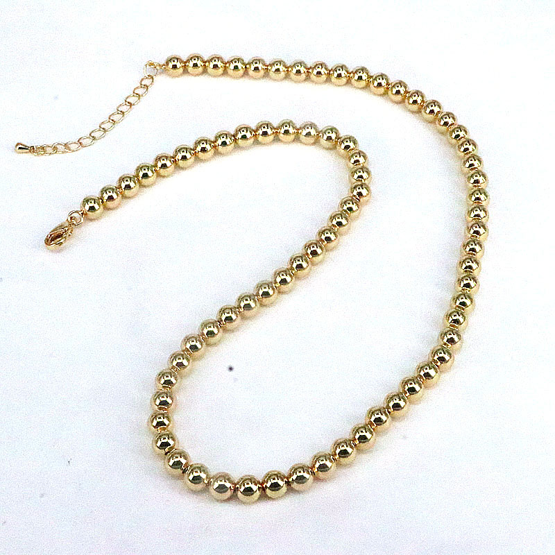 Hip-Hop Geometric Round Copper Gold Plated Necklace 1 Piece