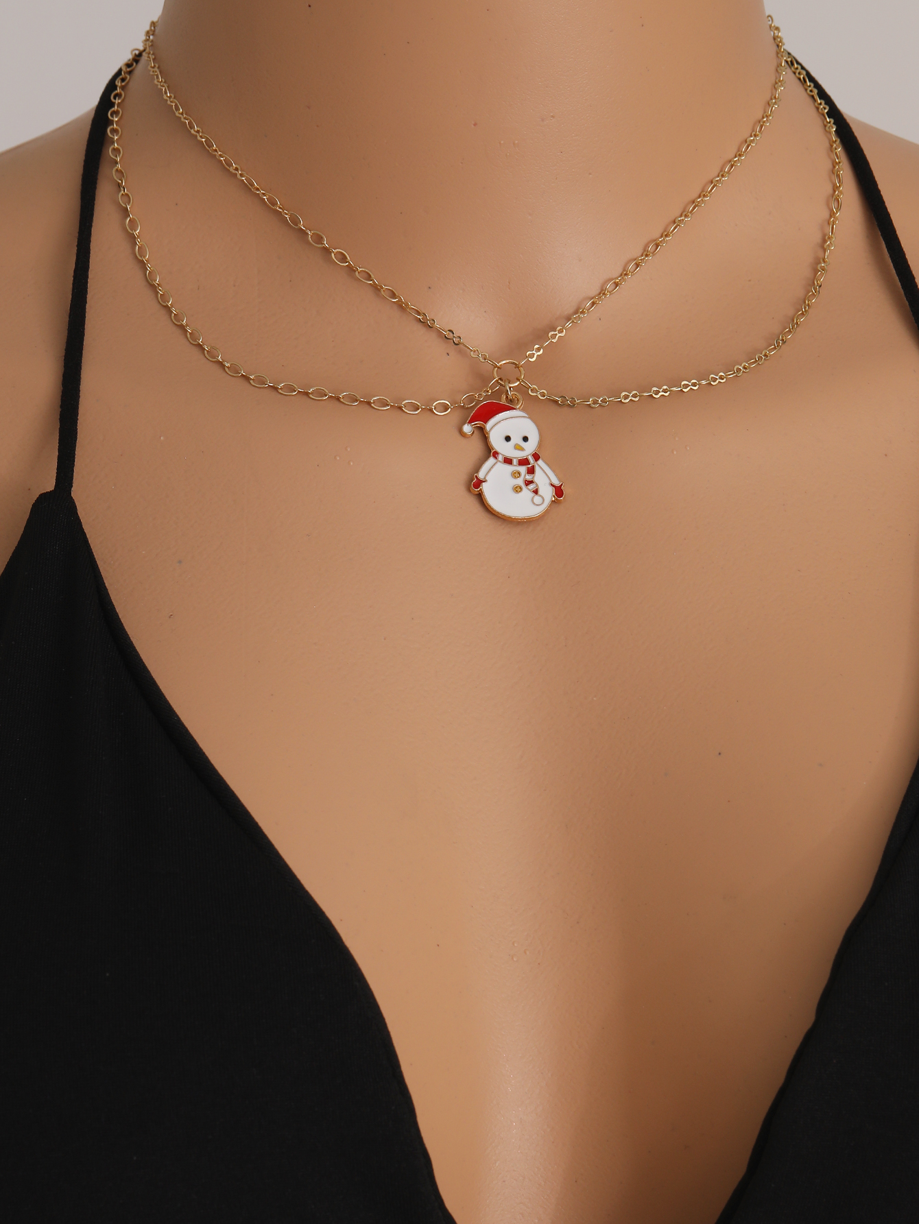 Cute Christmas Tree Santa Claus Snowman Alloy Womenu0027S Necklace