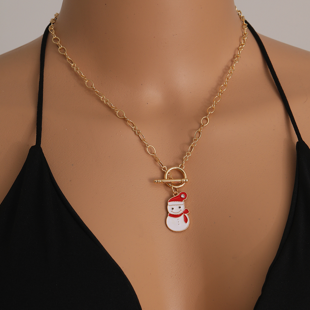 Cute Christmas Tree Santa Claus Snowman Alloy Womenu0027S Necklace