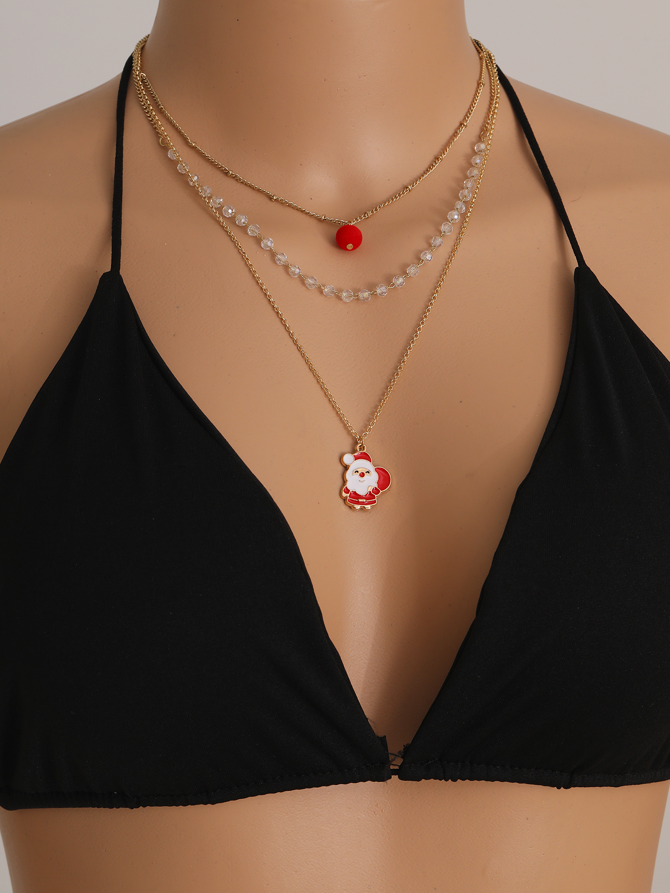 Cute Christmas Tree Santa Claus Snowman Alloy Womenu0027S Necklace