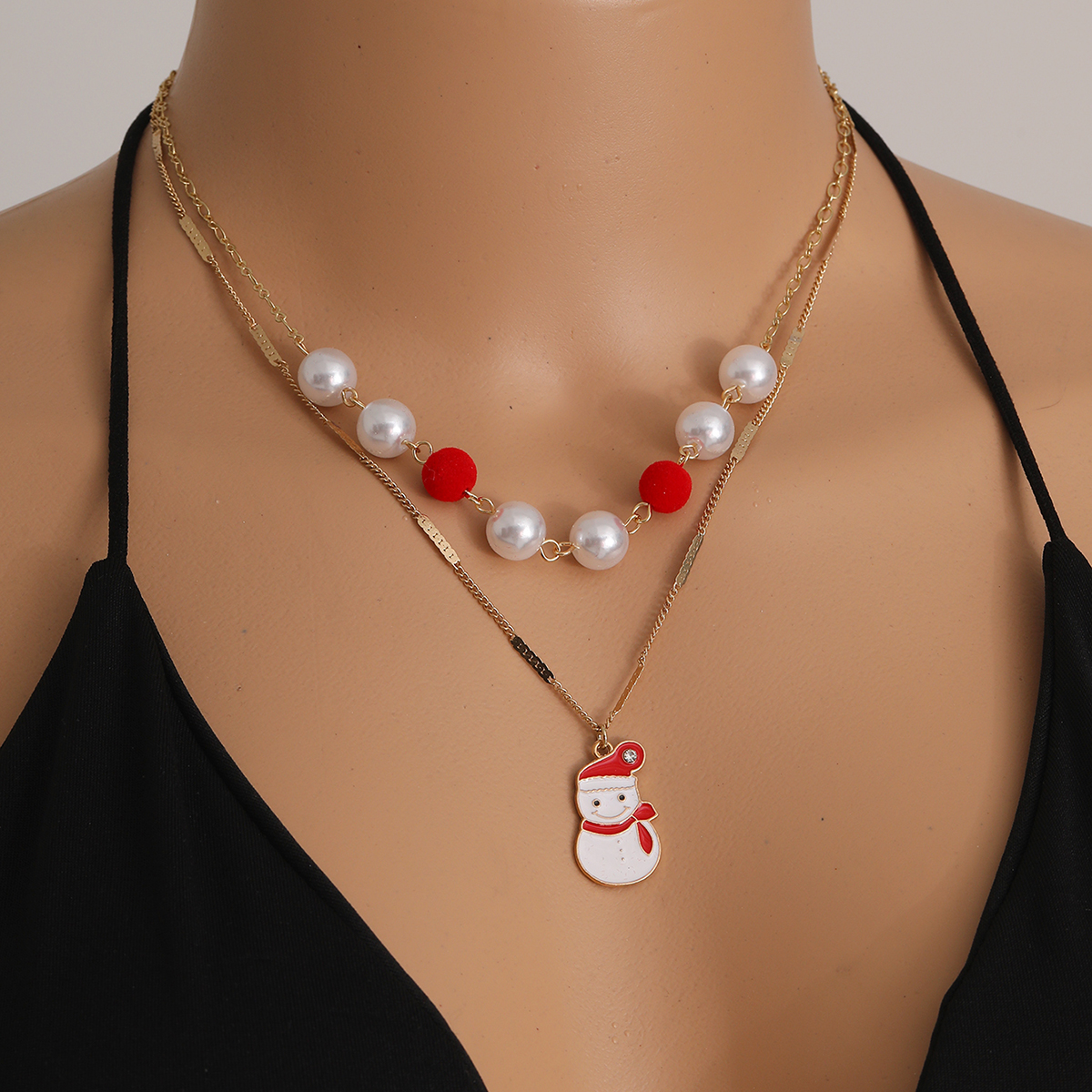 Fashion Snowman Imitation Pearl Alloy Womenu0027S Necklace 1 Piece