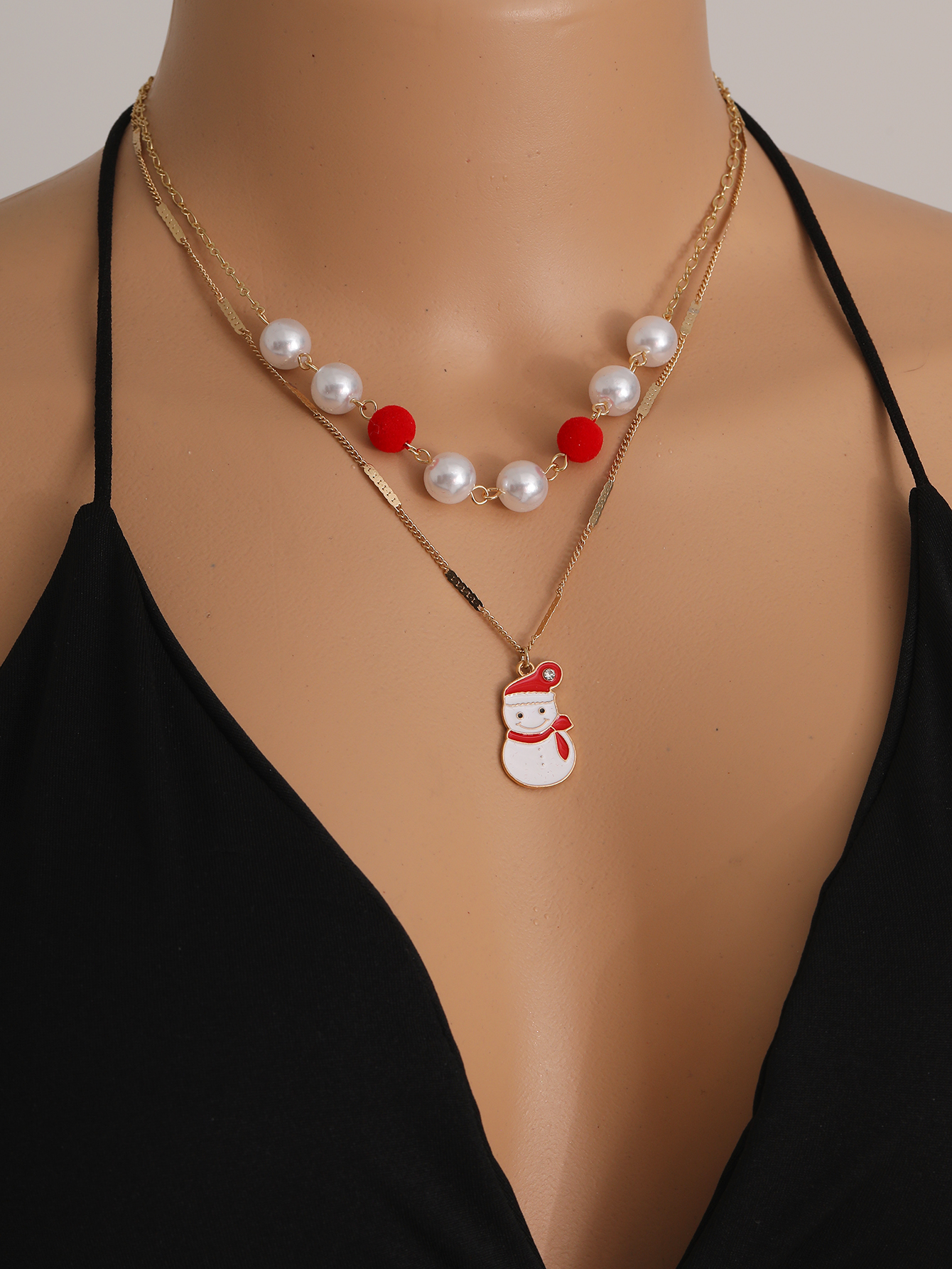 Fashion Snowman Imitation Pearl Alloy Womenu0027S Necklace 1 Piece