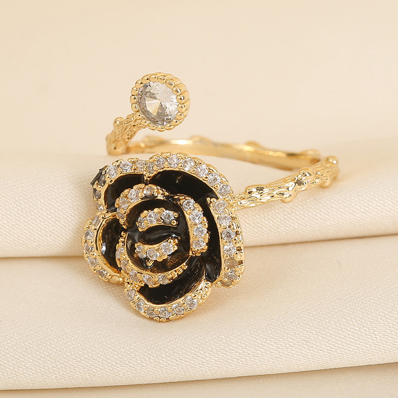 Fashion Flower Alloy Inlay Rhinestones Womenu0027S Open Ring 1 Piece