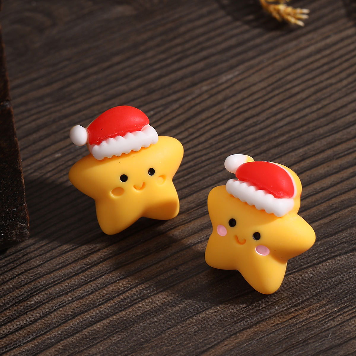 Cute Christmas Tree Star Plastic Resin Womenu0027S Ear Studs 1 Pair