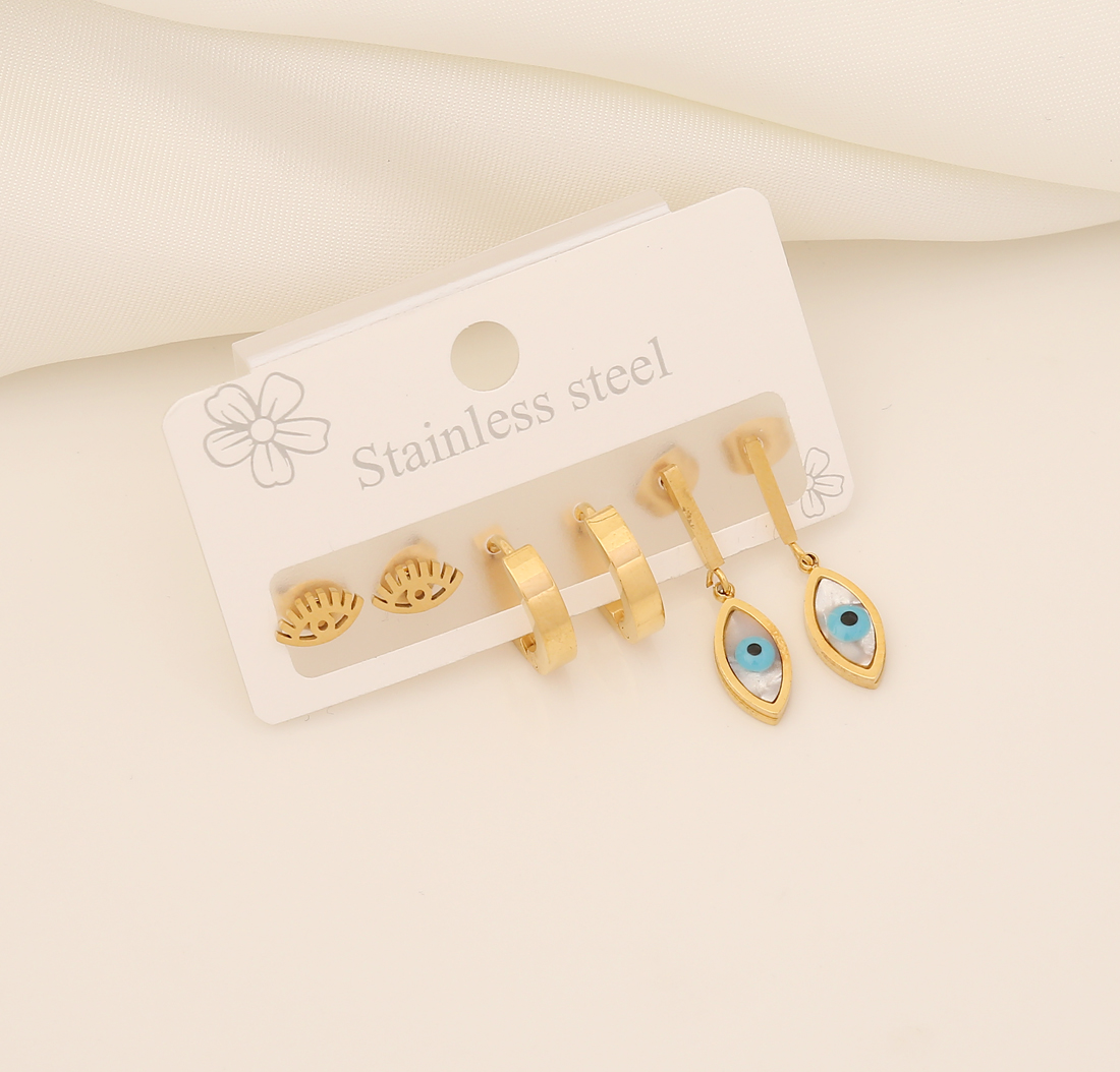 Fashion Butterfly Stainless Steel Plating Artificial Diamond Earrings 1 Set