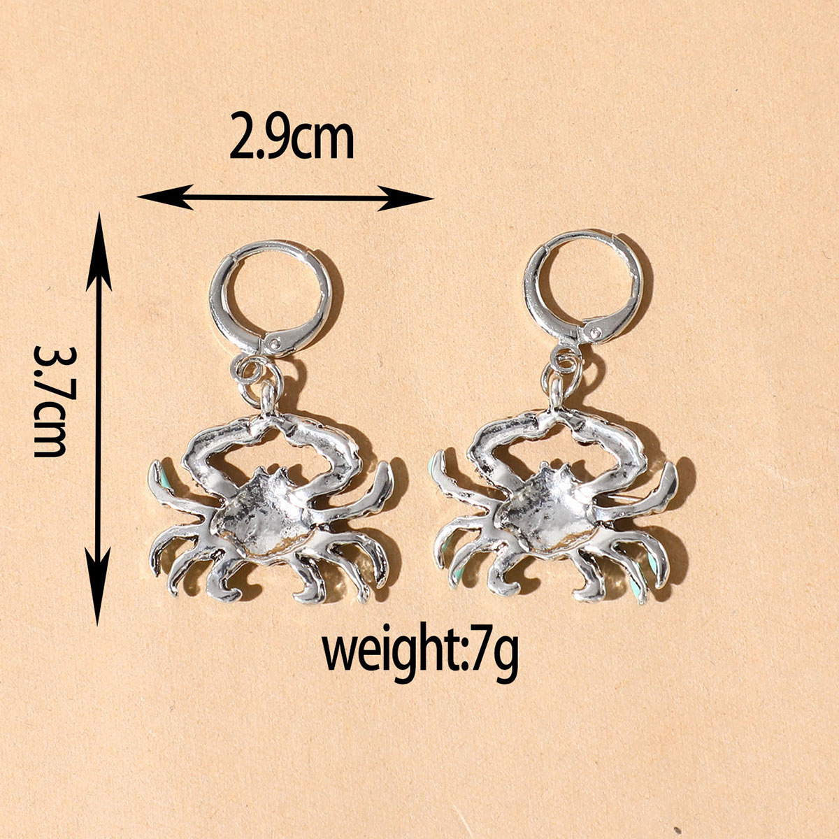 Fashion Crab Alloy Stoving Varnish Womenu0027S Dangling Earrings 1 Pair