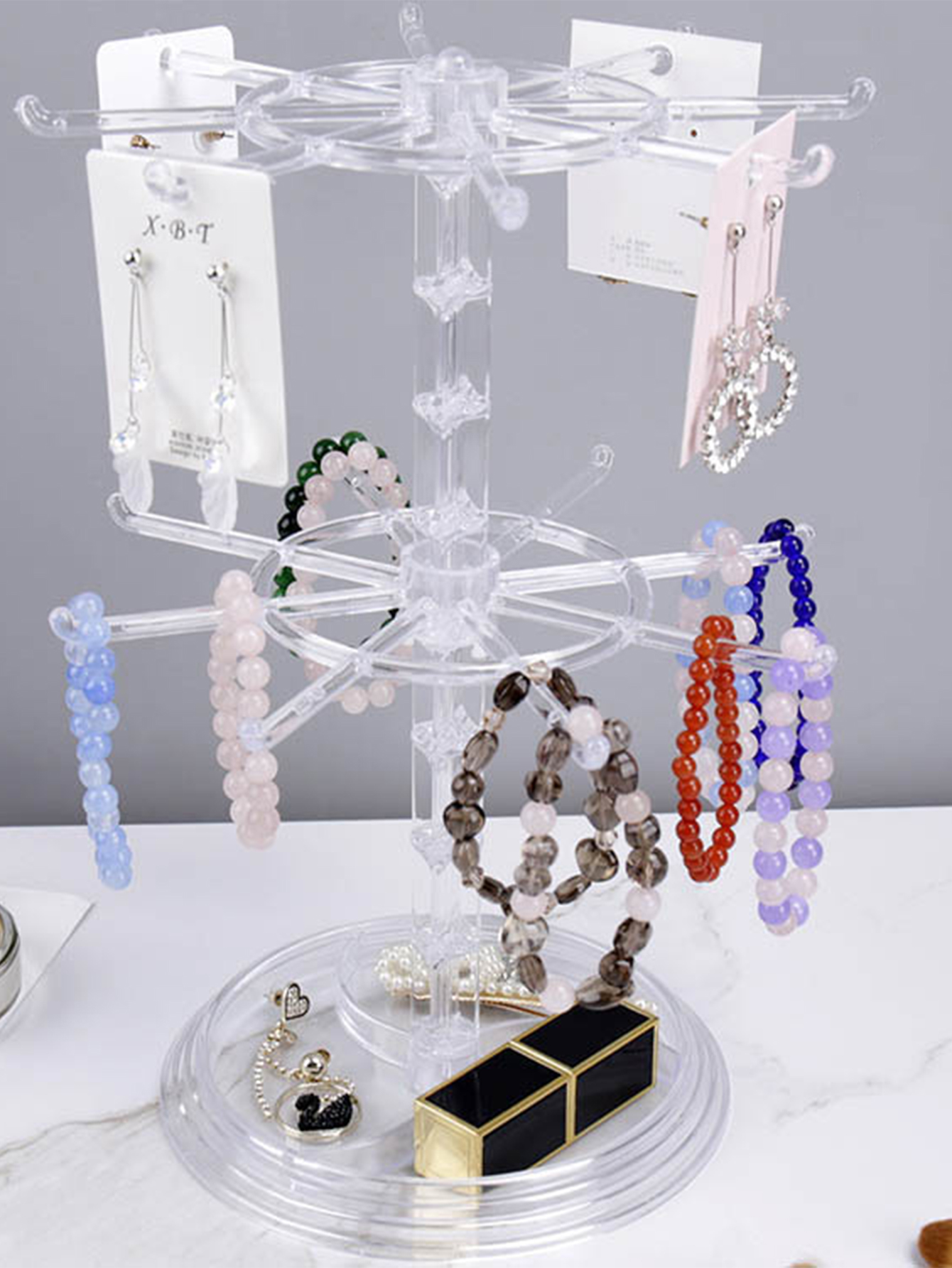 Fashion Solid Color Plastic Disassembly Jewelry Display Rack