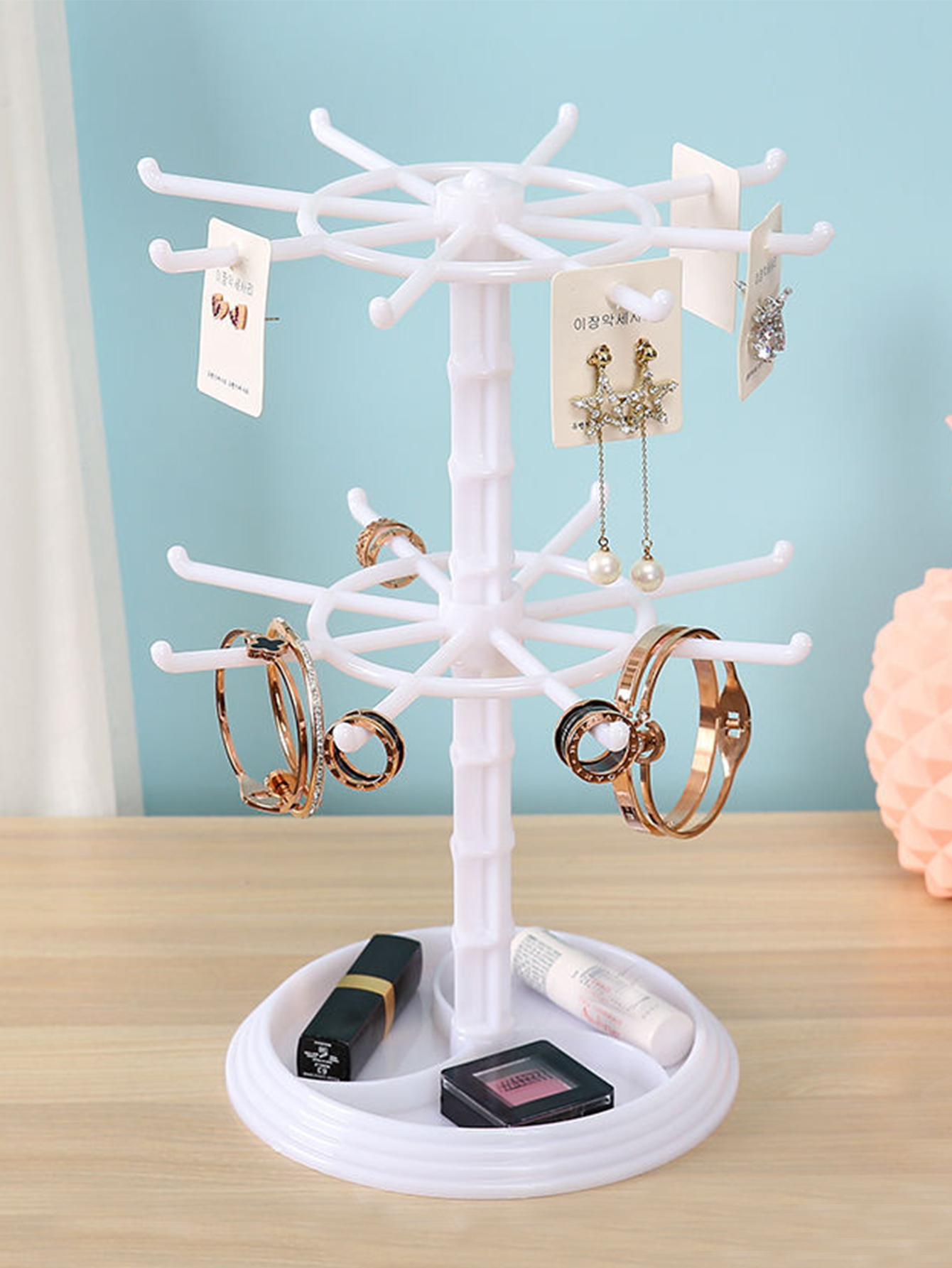 Fashion Solid Color Plastic Disassembly Jewelry Display Rack