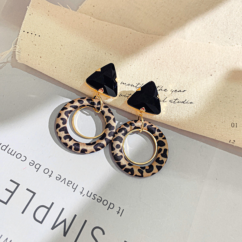 Fashion Leopard Alloy Inlay Crystal Womenu0027S Drop Earrings 1 Pair