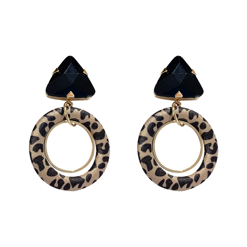 Fashion Leopard Alloy Inlay Crystal Womenu0027S Drop Earrings 1 Pair