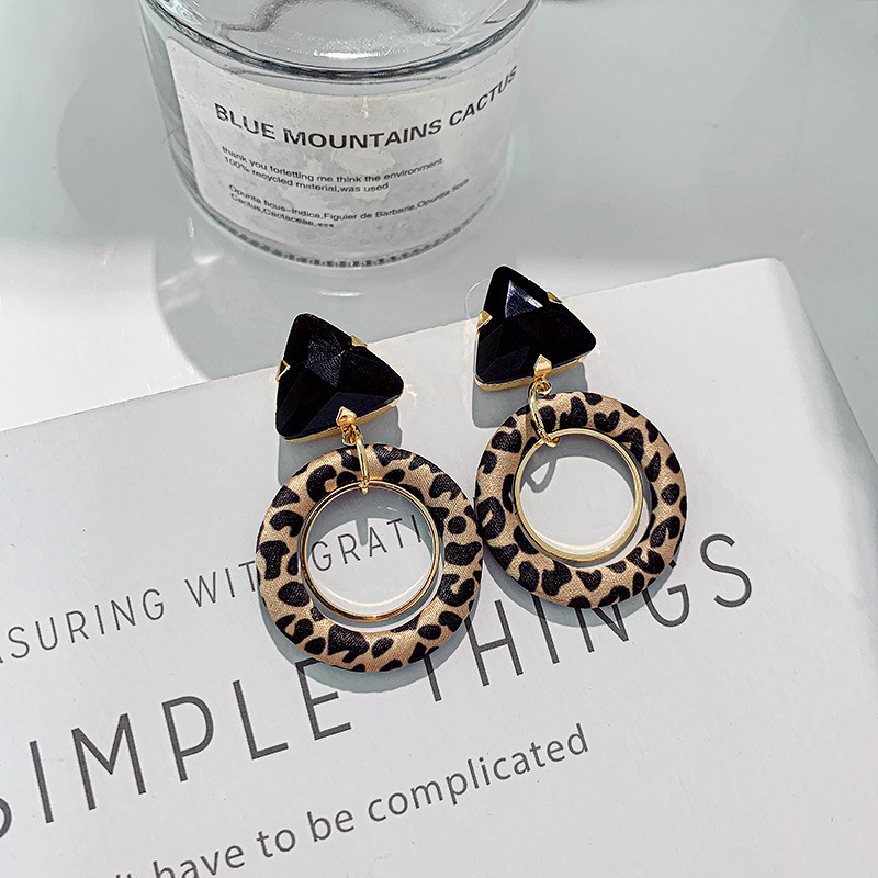 Fashion Leopard Alloy Inlay Crystal Womenu0027S Drop Earrings 1 Pair