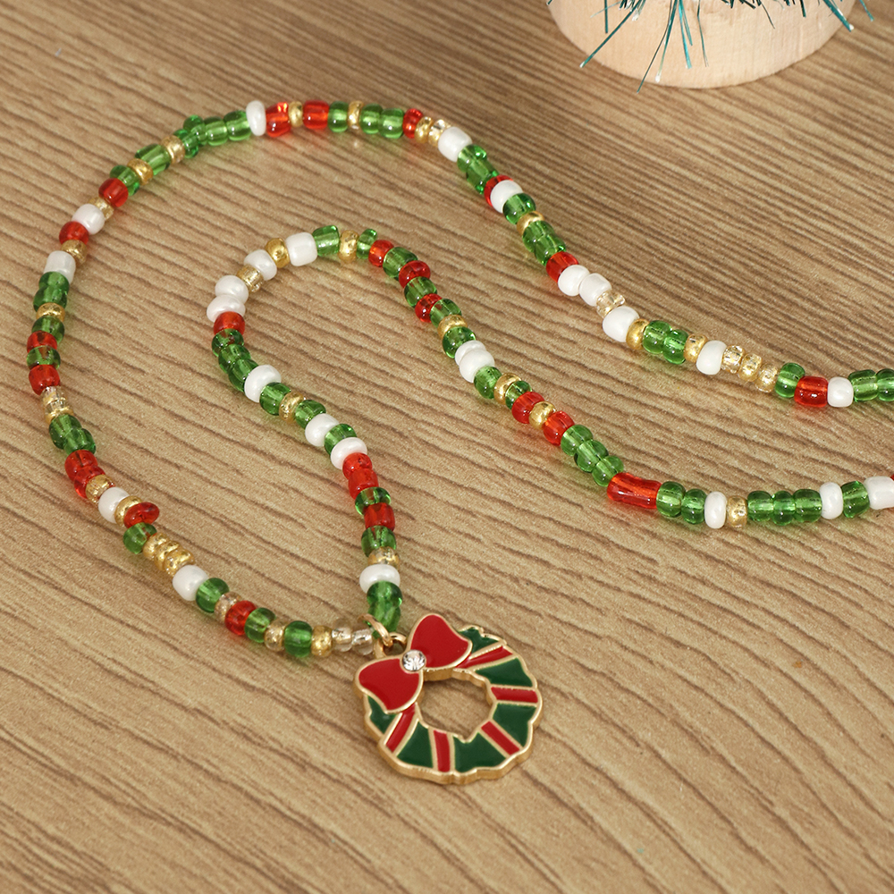 Fashion Wreath Snowflake Metal Enamel Glass Bead Womenu0027S Layered Necklaces 1 Piece