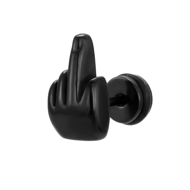Fashion Gesture Stainless Steel Plating Ear Studs 1 Piece