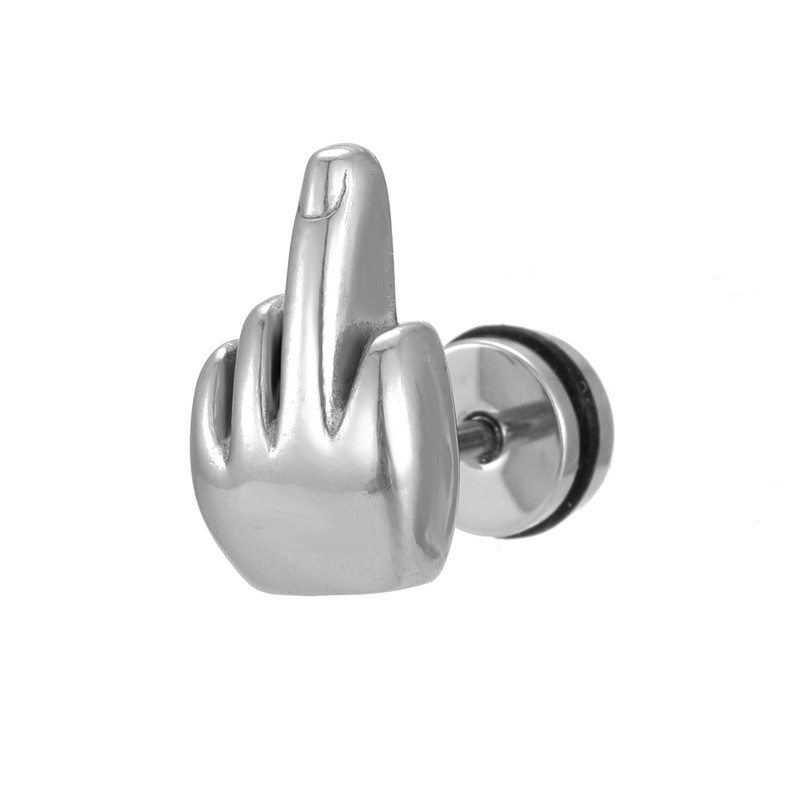 Fashion Gesture Stainless Steel Plating Ear Studs 1 Piece