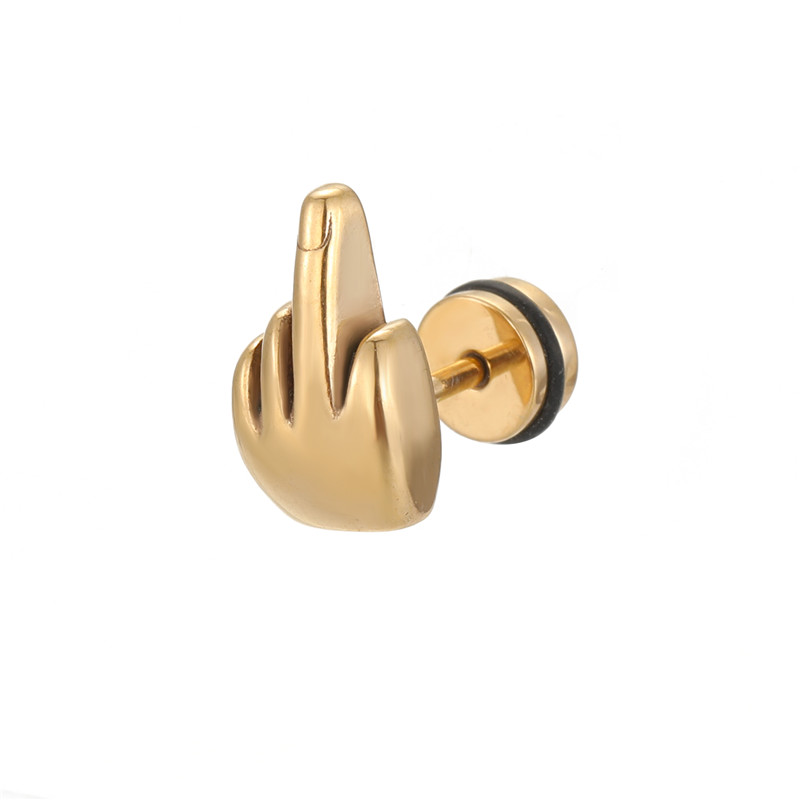 Fashion Gesture Stainless Steel Plating Ear Studs 1 Piece