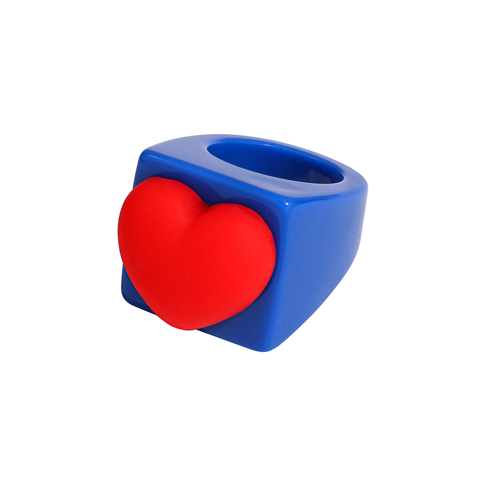 Fashion Heart Shape Synthetic Resin Inlay Resin Womenu0027S Rings 1 Piece